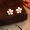 Brincos para Mulheres Agulha de Prata S925 Artefato de Cuidado com a Orelha Brincos Nicho Brincos Estilo Mini Floresta Brincos Elegantes Versáteis Joias