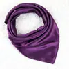Lenço Pequeno de Seda Liso Versátil Lenço Quadrado Feminino Lenço de Seda Monocromático Lenço Quadrado Profissional Feminino Lenço Estilo Coreano Outono e Inverno