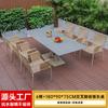 Mesas y Sillas para Patio Exterior Estructura de Aleación de Aluminio Jardín de Villa Balcón Mesa de Comedor Combinación Silla de Cuerda para Exterior Venta al por Mayor de Fábrica