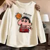 Camiseta de algodón puro, cuello redondo, corte holgado para niño, nueva colección de otoño, camiseta interior casual de manga larga para niños