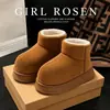 Zapatos de felpa de algodón de moda para mujer, cálidas pantuflas de algodón cerradas para invierno en la oficina, engrosadas y que aumentan la altura, con una sensación cómoda