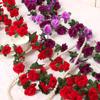 Flor artificial rosa de ratán para decoración de puerta, flor artificial para aire acondicionado, lámpara de cuerda, cadena de flores, comercio exterior, Amazon transfronterizo