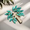 Broche Exquisito de Coqueiro com Diamante Verde Fresco Nicho Luxo Leve Broche de Flor Exquisito Versátil Anti-Exposição Lindos Acessórios de Alfinete de Cartão