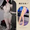 Lingerie Sedutora com Decote Profundo em V, Renda Macia, Transparente, Inserível, Tiras Cruzadas, Body Apaixonado com Abertura na Virilha Qqny