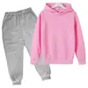 Sudadera y Pantalón de Chándal Lisos con Forro de Felpa para Niños Otoño 2025 Moda Conjunto de Ropa para Niños Sudadera con Capucha Fabricante en Stock