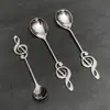 Cuchara de Acero Inoxidable 304 con Nota Musical, Cuchara para Café, Cuchara Creativa para Postre y Pastel, Mango Largo, Cuchara para Yogur y Helado, Cuchara para Nido de Pájaro