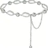 Elegante y Elegante Cadena de Cintura de Doble Capa con Borla de Perlas Artificiales, Cadena Corporal Simple de Cadena Cruzada para Mujer, Joyería Transfronteriza Europea y Americana