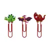 Clips para papel de goma blanda con forma de dinosaurio, los más vendidos transfronterizos, diseño lindo de dibujos animados, marcapáginas de goma blanda engrosada para uso en la oficina