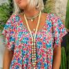 Transfronterizo 2022 Verano Nuevo Amazon Más Vendido Europeo y Americano Suelto Talla Grande Largo Estampado Vestido Bohemio