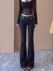 Directo del fabricante: Pantalones acampanados color caqui con botones decorativos, de tiro medio, sexy, ajustados y elegantes pantalones largos de mezclilla para mujer, modelo 8130