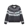 Cárdigan de punto retro Fair Isle para otoño e invierno, corte holgado, grueso, con bloques de color, estilo étnico, con cremallera, prenda superior para hombre