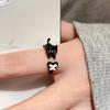 Anillo de nicho con diseño de animal con esmalte de gota de dibujos animados lindo, anillo de Joker con forma de corazón para niña, simple, dulce y exquisito, venta al por mayor