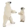 Set de 2 Figuras Realistas de Oso Polar Oso de Pie y Osezno Figuras Animales Árticos Realistas para Niños Decoraciones de Vida Silvestre de PVC para Educativo