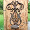 Aplique de Pared Hueco con Arco de Hierro Fundido Estilo Pastoral Europeo Portavelas Adornos Retro Nostálgicos Decoraciones Colgantes para Patio Hogar