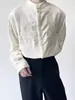Nueva Camisa Jacquard con Cuello Mao Estilo Chino para Hombre de Manga Larga Chaqueta Traje Tang Estilo Chino Otoño Nueva Tendencia Amplia Camisa de Botones