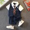 Conjunto de Verão para Bebê Menina, Novo Estilo, Conjunto de Duas Peças Estilo Preppy, Roupa de Verão para Menino, Fina, Roupa Infantil da Moda, Roupa para Jardim de Infância