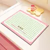 Alfombrilla de dopamina transfronteriza para encimeras de cocina, absorbente de agua, secado rápido, antideslizante, alfombrilla drenante de agua, alfombrilla suave de tierra de diatomeas estilo coreano de color crema