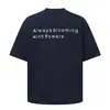 Yidao Vintage 2026 Verano Estilo Japonés Moderno Exterior Clásico Holgado Estampado de Espuma Manga Corta Gruesa Camiseta con Letra