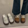 Zapatos de Plataforma Británicos Versátiles de Suela Gruesa Peludos para Mujer 2025 Mocasines Retro Zapatos Planos Nuevos Otoño e Invierno