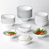 Juego de cuatro piezas de vajilla para olla caliente de melamina hotel comercial tazón de arroz hotel imitación porcelana tienda de barbacoa platos palillos juego