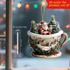 Llavero colgante plano de acrílico navideño transfronterizo, Papá Noel, muñeco de nieve, caja de regalo, llavero de regalo navideño