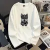 Camiseta de Manga Larga Bestseller de Almacén Rayo para Hombre Primavera Otoño Holgada Tendencia Calle Marca Adolescente Hombre Tallas Grandes Capa Base Transfronterizo