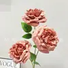 Flor Artificial Lichia de Três Cabeças Rosa Peônia Casa Hotel Casamento Guia de Estrada Adereços de Fotografia Decoração de Flor Artificial Estilo Europeu
