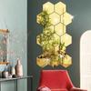 Adesivos de parede espelhados hexagonais acrílicos personalizados transfronteiriços DIY autoadesivos adesivos de parede decoração de casa adesivos de parede de fundo