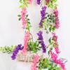 Flor de Glicina Simulada, Flor Artificial Ratán Flor Decorativa, Enredadera de Cuerda de Flores para Boda Techo, Planta de Plástico Bloqueando Tubo de Aire Acondicionado
