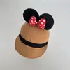 Gorro para Niña Otoño e Invierno Lindo Lazo de Minnie Gorra con Visera para Bebé Gorro de Lana Caliente para Niñas