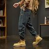 Calça Cargo Oversized Estilo Novo Americano para Homens no Outono e Inverno, Solta e Bonita, Calça Casual Harem Retro Tendência para Homens, Tendência