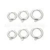 Pendientes de Acero Inoxidable de Venta Caliente Transfronteriza, Aros Abiertos Lisos, Estilo Versátil, Accesorios para Pendientes Hechos a Mano DIY
