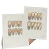 Un par de puntas de uña Gu [Jinsha] en tono dorado, otoñales y atmosféricas, estilo ojo de gato, con detalles de diamantes triturados y purpurina fina, hechas a mano