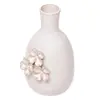 Vaso Gardenia 3 Flores 7cm x 8cm x 12.5cm Cerâmica Bege - Wolff