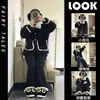 Pijama de Alta Gama Estilo Chanel para Mujer, Conjunto Cálido y Grueso de Forro Polar de Coral para Otoño e Invierno, las Chicas Bonitas Pueden Usarlo Afuera como Ropa de Casa