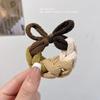 Borboleta corda de cabelo tecida à mão espessa grossa alta elástica rabo de cavalo corda de cabelo simples faixa de cabelo de cabeça de coque elástico feminino