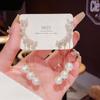 Brincos de Pérola Exquisitos de Luxo Leve com Agulha de Prata 925 e Zircônias Cúbicas, Brincos Longos com Franjas em Estilo Europeu e Americano para Mulheres