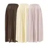 Calça plissada de perna larga com babados, estilo casual para mulheres, novo modelo verão 2026, solta, modeladora, cintura alta, com efeito de caimento