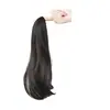 Presilha para Peruca para Rabo de Cavalo Falso Levemente Cacheado e Volumoso, Rabo de Cavalo Natural Baixo, Rabo de Cavalo para Mulheres com Cabelos Longos e Cacheados, Presilha para Rabo de Cavalo Alto