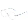 Gafas Sin Marco Estilo Nuevo Plata Pura Borde Delgado Adelgazante Montura de Gafas Sin Marco Ultraligera Moda para Mujer Tendencia Gafas de Prescripción
