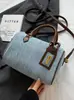 Bolsa de Almofada em Jeans Feminina Retrô 2025 Nova Moda Bolsa de Mão Casual Versátil para o Dia a Dia Bolsa de Ombro Transversal