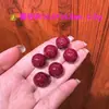 Arena Púrpura Dorada de Alto Contenido Natural Seis Caracteres Mantra Cuentas Redondas Cuentas Sueltas Accesorios Pulsera Accesorios de Cuentas de Barril Mantra Cinabrio Bermellón