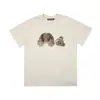 Versão Correta da Camiseta Pronta Redonda de Manga Curta Solta Palm Palm Angels Estampa de Letras Splash Transfronteiriça