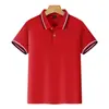 Camisa Polo Infantil com Logo Personalizado Estampado, Camiseta de Algodão de Manga Curta para o Verão, Uniforme para Aula de Treinamento de Jardim de Infância, Camisa Cultural