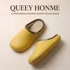 Hogar Pantuflas de Algodón para Mujer Estilo Nuevo Invierno Cómodas Suela Gruesa Suave Antibacterianas Resistentes al Olor Antideslizantes Felpa Pantuflas de Punta Cerrada Invierno