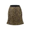 Saias Bodycon Elegantes Atacado para Mulheres Verão 2025 Estilo Europeu e Americano Sexy Slim Retrô Estampado Dourado Seda Estampa de Leopardo Meia Saia