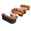 Conjunto de Mesa e Cadeiras para Recepção e Negociação de Escritório, Sofá Simples de Recepção de Escritório Estilo Europeu, Uma Mesa e Quatro Cadeiras