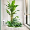 Combinación de Plantas Verdes Artificiales Estilo Tropical para Paisajismo con Macetas para Escaleras Interiores y Balcones, Plantas Verdes Grandes para Decoración del Hogar, Sin Mantenimiento
