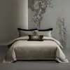 Juego de Ropa de Cama de Cuatro Piezas Jacquard Hueco de Lujo de Alta Precisión, Algodón Tencel Lino, Sábana y Funda de Edredón, Juego de Cama de Alta Gama para Compra Grupal