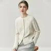 Cárdigan de Cachemir para Mujer con Botones de Perla, Amigable con la Piel, Abrigo Grueso de Punto Trenzado, Prendas de Punto de Cuello Redondo Otoño/Invierno 2026